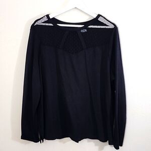 Lane Bryant long sleeve top with mesh neckline size 18-20
